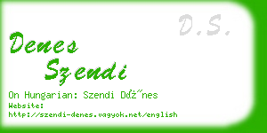 denes szendi business card